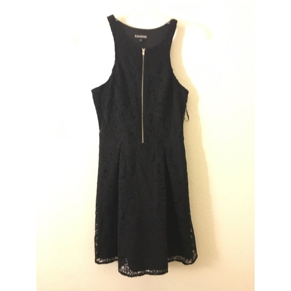 Express black lace mini dress