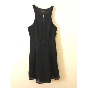 Express black lace mini dress