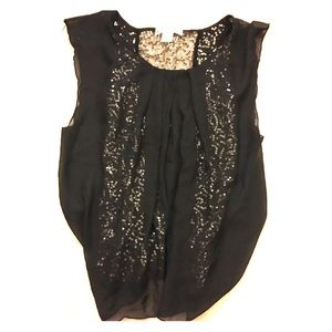 Black and gold sequin blouse