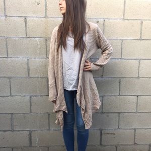 Tan woven cardigan