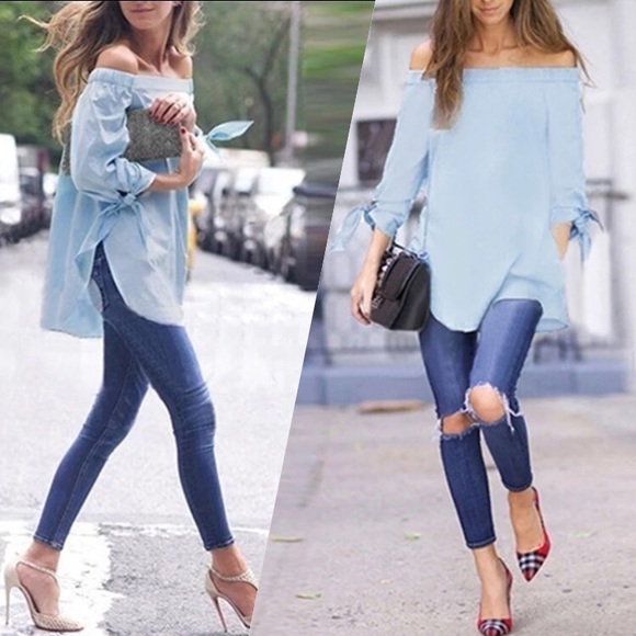 🆕 MARISA Off The Shoulder Tunic Top - Picture 2 of 8