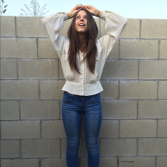 White translucent button up
