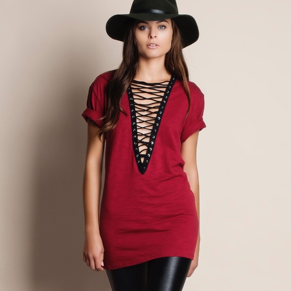 LAST PIECE Rapture Lace Up Tunic Top - Picture 2 of 4