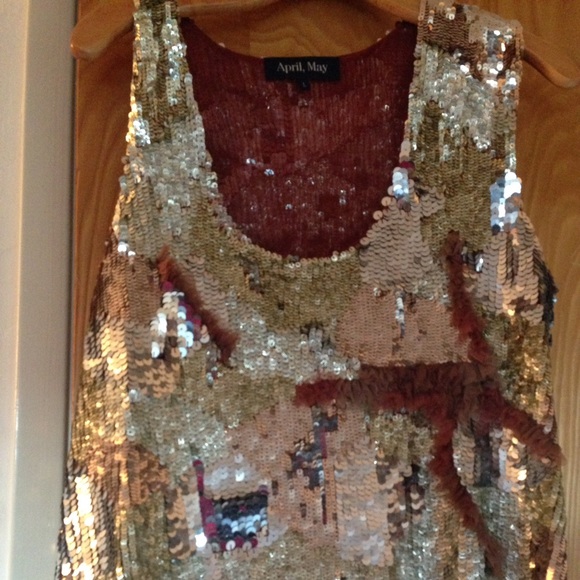 April/May sequin top | size L - Picture 2 of 2