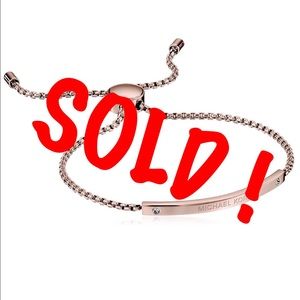 🌟 Michael Kors Rose Gold Logo Bar Bracelet