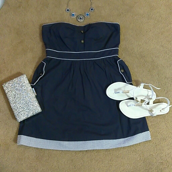 Papaya Dresses & Skirts - ⛔*Papaya* Blue Sailor Strapless Dress