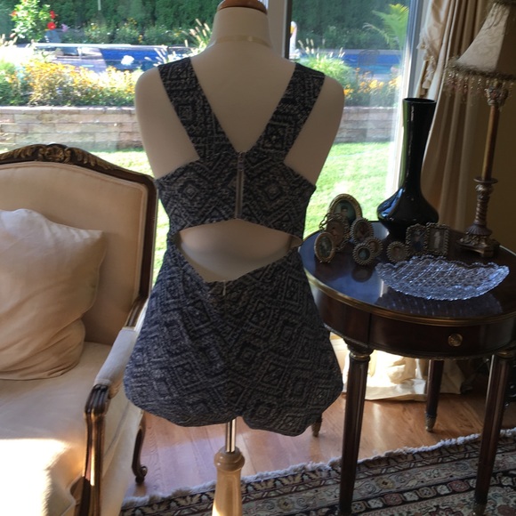 Romper Navy & White Print - Picture 2 of 4