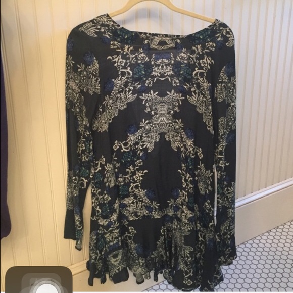 Free people long sleeve open back dress!