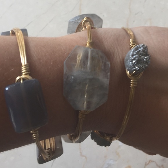 Bourbon and Bowties Set of 3 Gray/Taupe Bangles