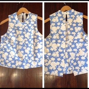 Blue and white flower tank
