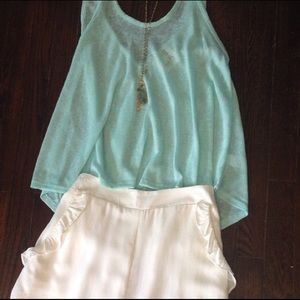 White ruffled shorts
