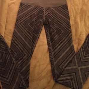 Printed leggings being held!