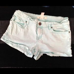 Light Aqua wash jean shorts