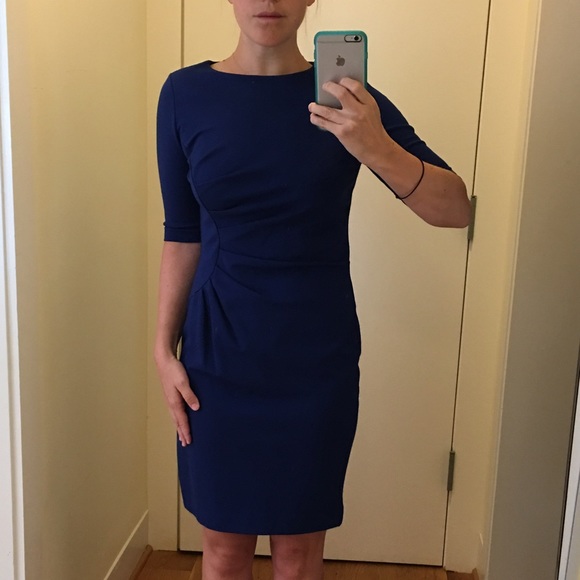 Blue knee length dress