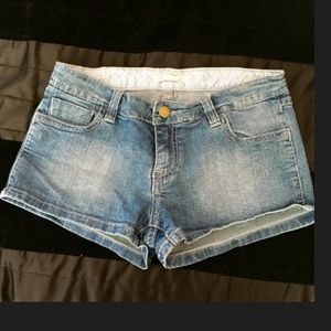 Medium wash denim shorts