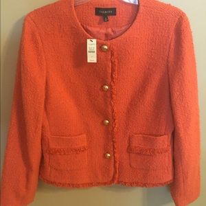 NWT Orange Blazer with gold buttons and fringe