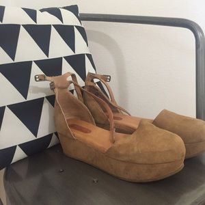 Anthropologie suede platform wedges