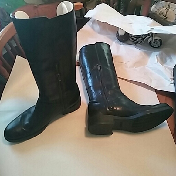 J Crew blk leather riding boots