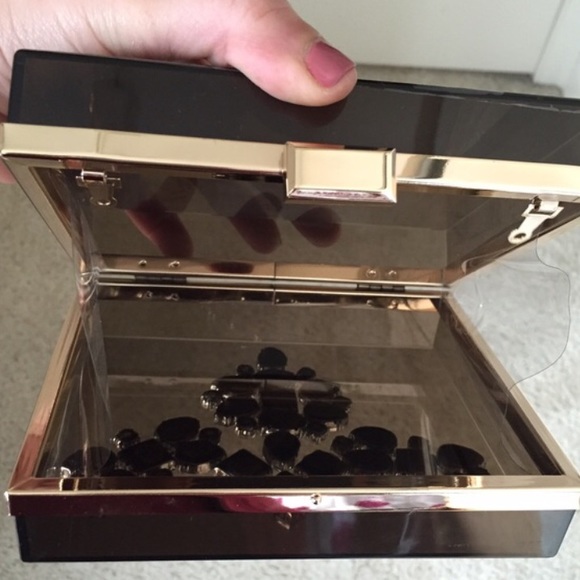 Black Lucite Bejeweled Clutch - Picture 3 of 3