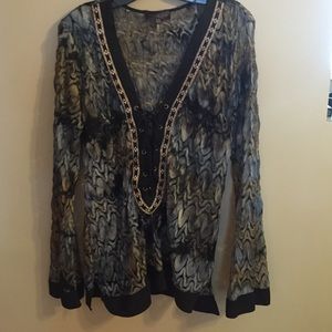 Stylish Hale Bob Tunic with lace up front