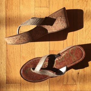 Size 7 Sam Edelman Metallic Wedge Sandals