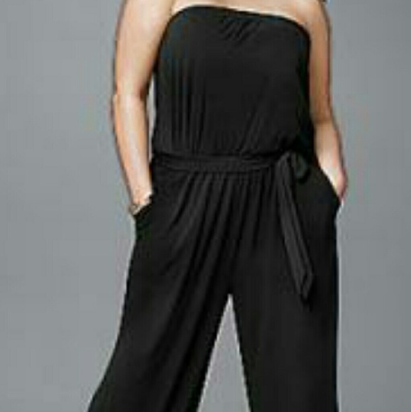 Black halter pantsuit with pockets
