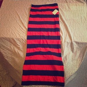 Free People striped maxi skirt red/navy NWT!!
