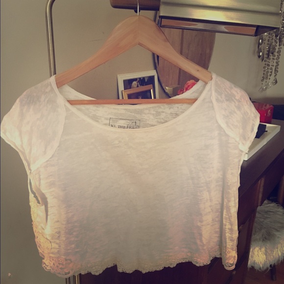 FREE PEOPLE CROP TOP WITH LACE!! - Picture 1 of 3