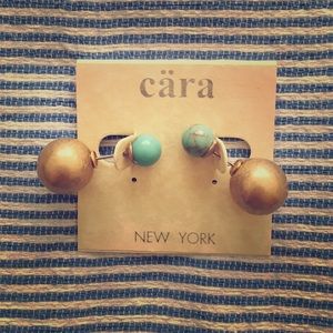 Gold and mint earrings