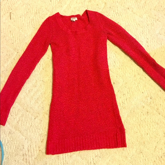 Red sweater dress