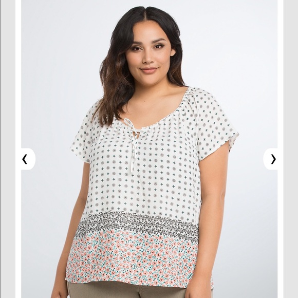 Multi Print Tie Front Top