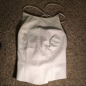 White leather crossed-back tank!
