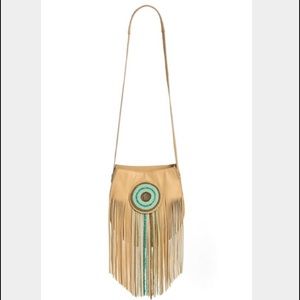 NWT Sam Edelman Karina leather fringe saddle bag