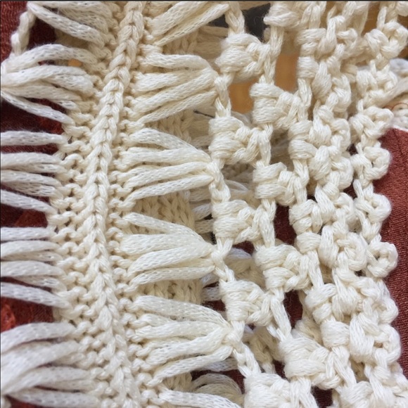 Crotchet Knit Loose Long Sleeve Boho Beach Top - Picture 6 of 6