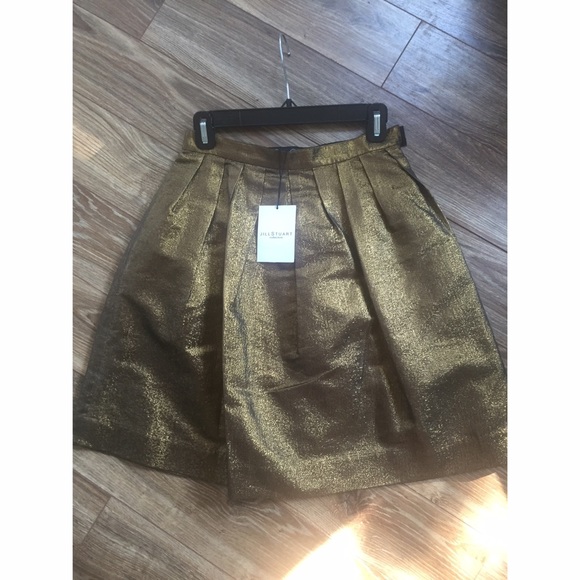 NWT Jill Stuart Collection Bronze Skirt Size 8.
