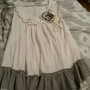 Gorgeous cream and charcoal pearl tunic