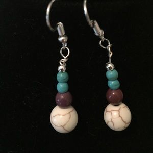 Howlite natural stone earrings