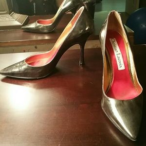 Christian Lacroix silver heels sz 7.5