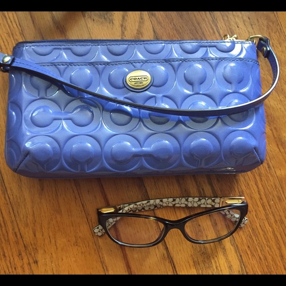 Coach Patent Leather Embossed "C" Large Wristlet