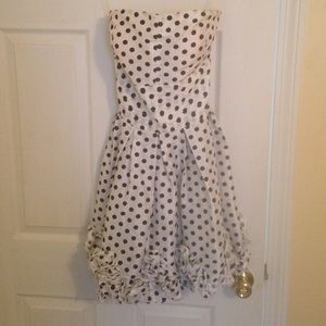 Polka dot strapless dress