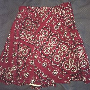 Red Printed Skirt
