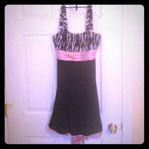 Black dress with zebra print