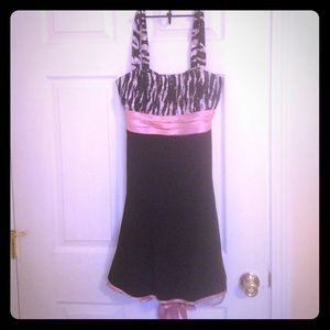 Black dress with zebra print