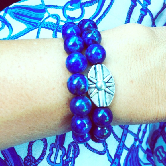 2 Handmade Real Gemstone Beaded Bracelets