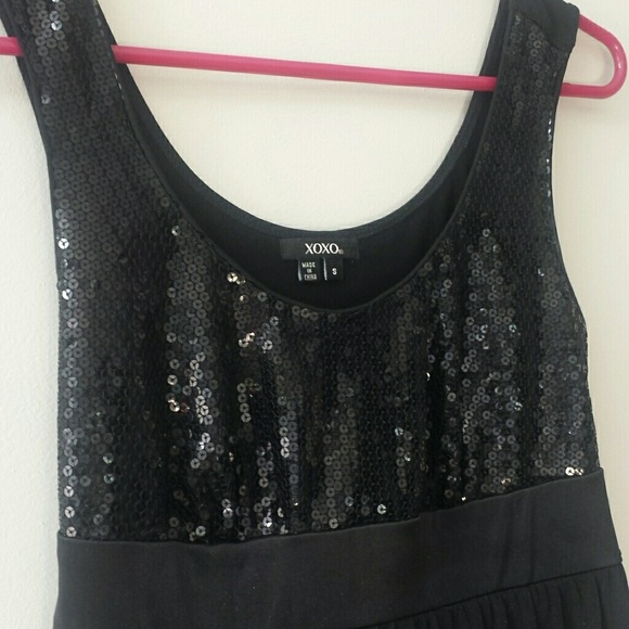 Black XOXO Dress with Sequins - Picture 2 of 4