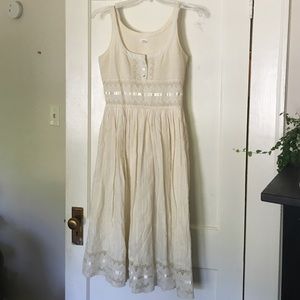 Anthropolgie Long Cream Maxi Dress