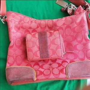 Pink coach purse & wallet