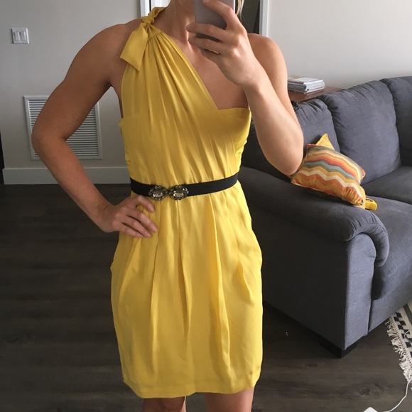 BCBG Max Azria Canary One Shoulder Cocktail Dress