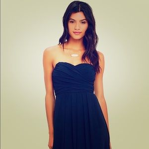 Lulus - nwt, navy blue strapless high-low dress.