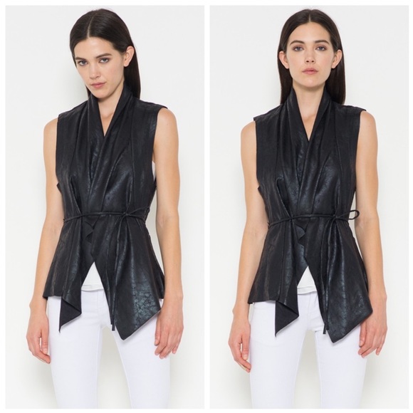 Hayden  Vegan Leather Moto Vest - Picture 2 of 4